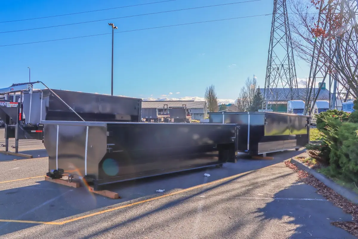 Roll-off dumpster ready for waste disposal at job site for Construction Dumpster Rental in Bellevue